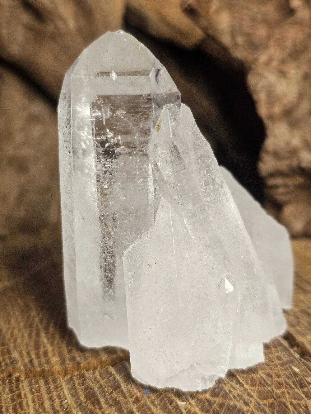 Rare Brazilian Rainbowy Clear Quartz Crystal Cluster - Translucent White Crystal